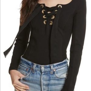 Free People Black Looking Back Top